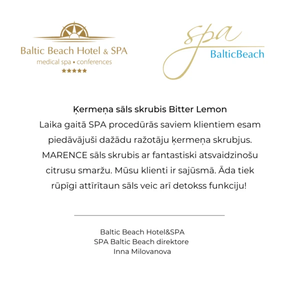Ķermeņa sāls skrubis Bitter Lemon, 1,2 kg, MARENCE, foto 2