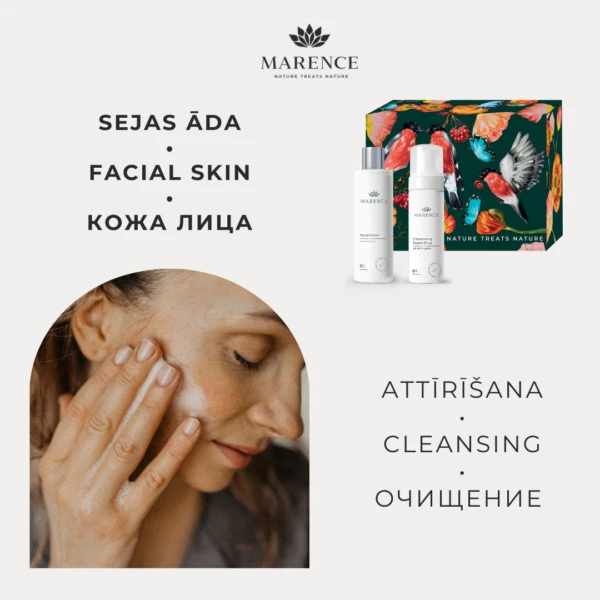 ATTĪRĪŠANAS komplekts sejas ādas kopšanai: putas un toniks, MARENCE, foto 2